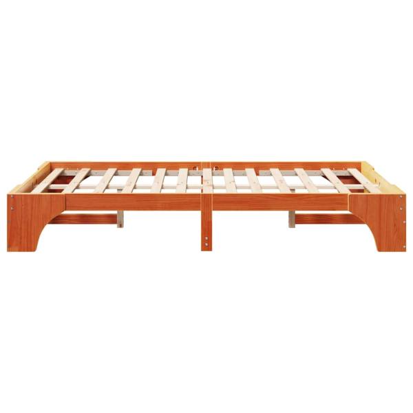 Bettgestell Wachsbraun 120x190 cm aus massivem Kiefernholz