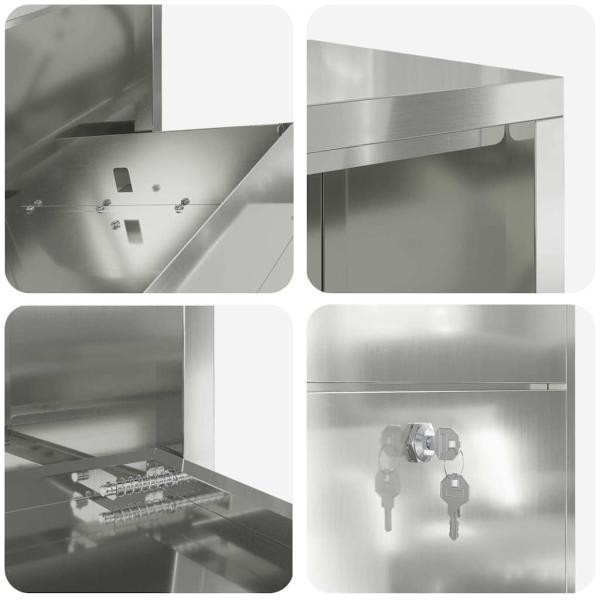 ARDEBO.de - Paketdropbox 44x22x82 cm Verzinkter Stahl