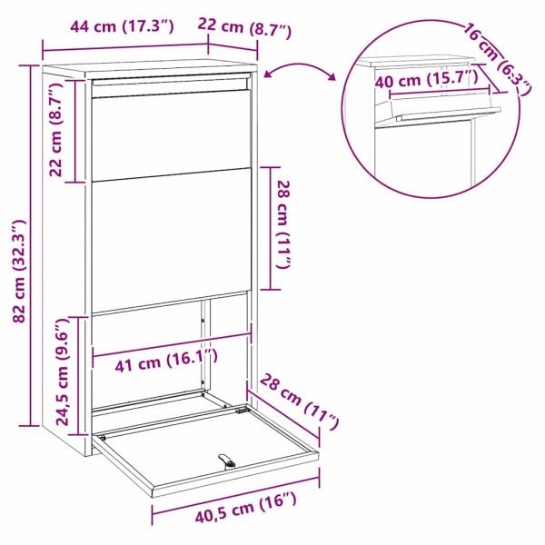 Paketdropbox 44x22x82 cm Verzinkter Stahl