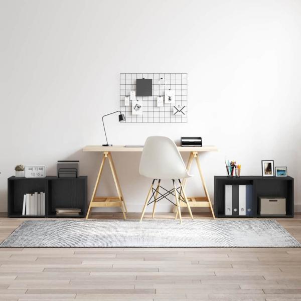 ARDEBO.de - TV-Schränke - 4er Set, Schwarz Eiche, 37 x 35 x 37 cm, aus ingenieured Holz