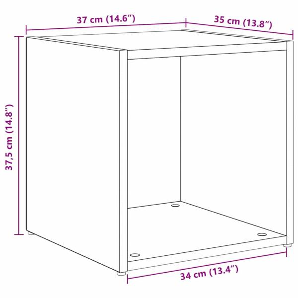 TV-Schränke - 4er Set, Schwarz Eiche, 37 x 35 x 37 cm, aus ingenieured Holz