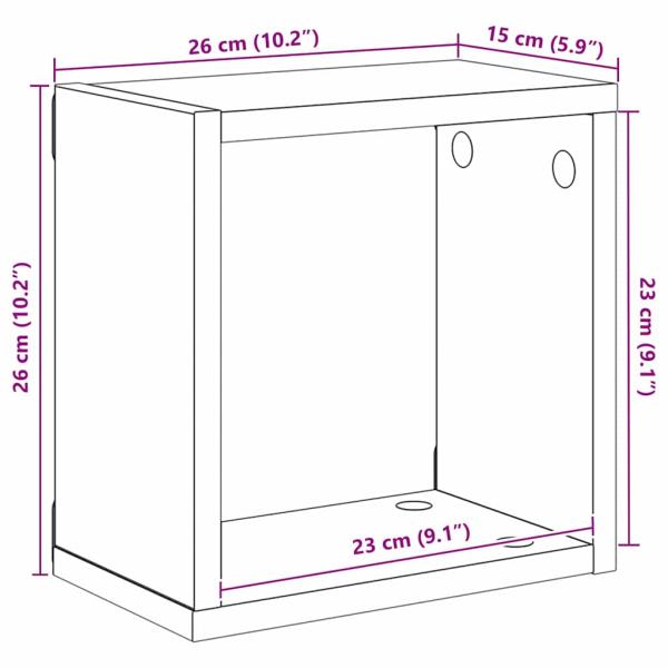 Wandregale Artisan-Eiche MDF 26 x 15 x 26 cm Wandmontage