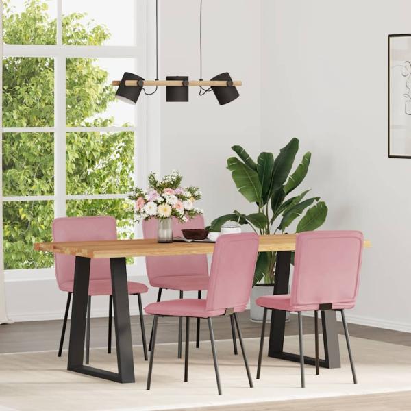 ARDEBO.de - Esszimmerstühle 4 Stk. Rosa Samt