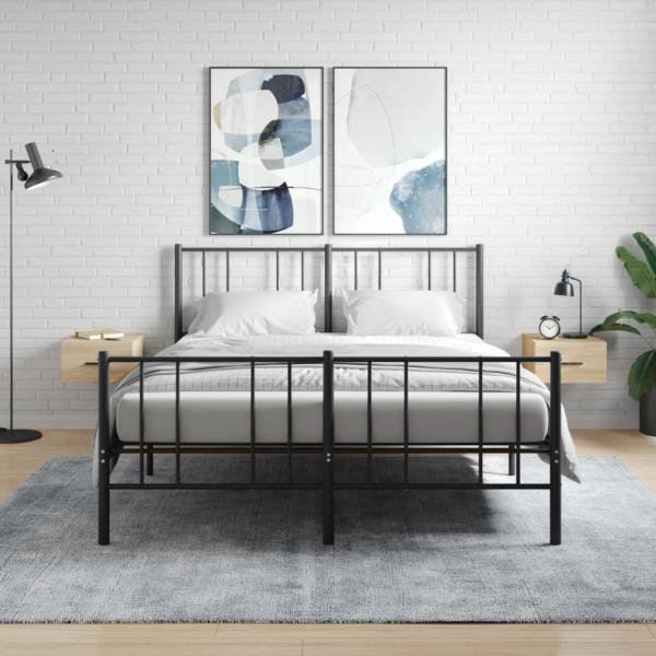 ARDEBO.de - Wand-Nachttische 2 Stk. Sonoma-Eiche 35x35x20 cm