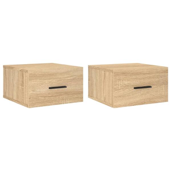 Wand-Nachttische 2 Stk. Sonoma-Eiche 35x35x20 cm