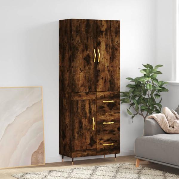 ARDEBO.de - Highboard Räuchereiche 69,5x34x180 cm Holzwerkstoff