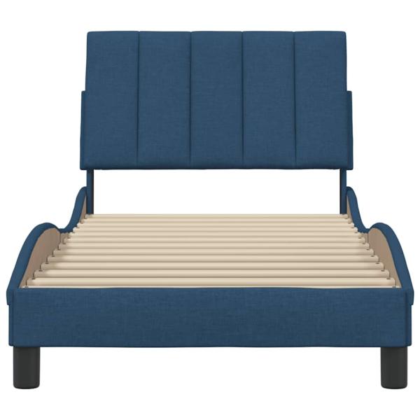 Bettgestell ohne Matratze "Hanko" Blau 90x200 cm Stoff