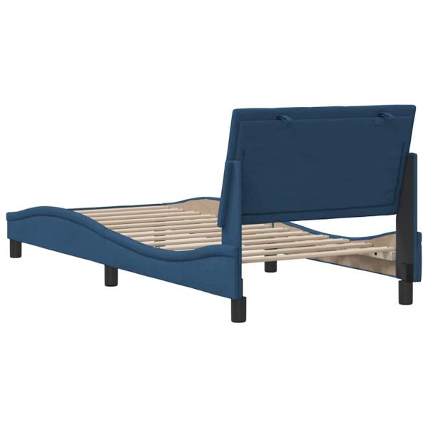 Bettgestell ohne Matratze "Hanko" Blau 90x200 cm Stoff