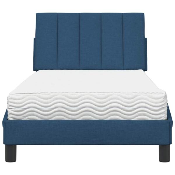 Bett mit Matratze "Hanko" Blau 90x200 cm Stoff