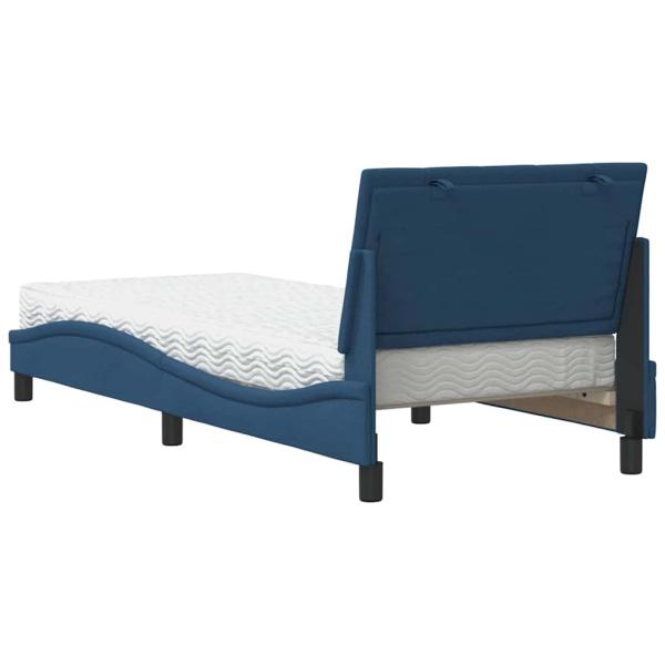 Bett mit Matratze "Hanko" Blau 90x200 cm Stoff