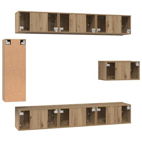 TV-Schrank-Set 8 pcs Eiche handwerklich 30,5 x 30 x 90 cm