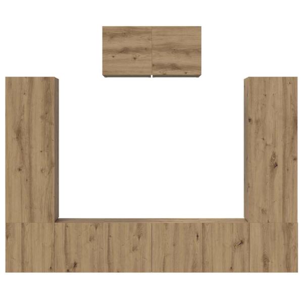 TV-Schrank-Set 7 pcs Eiche handwerklich 180 x 30 x 120 cm