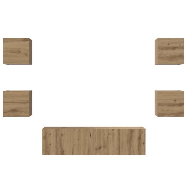 TV-Schrank-Set 6 pcs Eiche handwerklich 60 x 30 x 30 cm