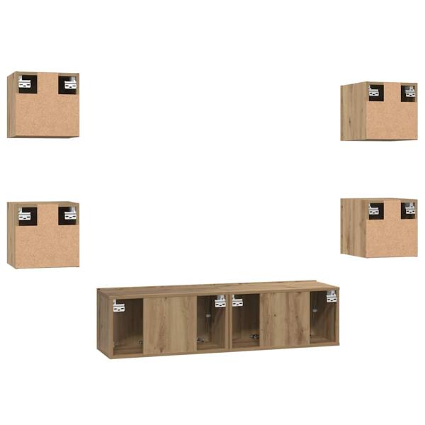 TV-Schrank-Set 6 pcs Eiche handwerklich 60 x 30 x 30 cm