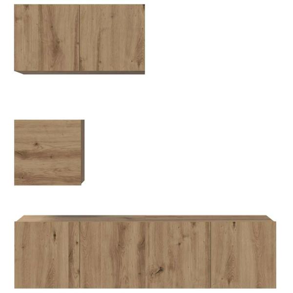TV-Schrank-Set 4 pcs Eiche handwerklich 60 x 30 x 30 cm