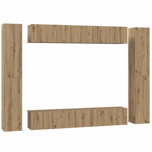 TV-Schrank-Set 10 pcs Eiche handwerklich 30,5 x 30 x 90 cm