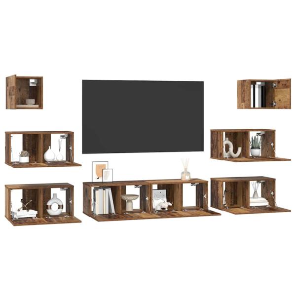 TV-Schrank-Set 8 pcs Altholz 60 x 30 x 30 cm Holzwerkstoff
