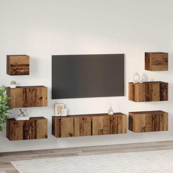 TV-Schrank-Set 8 pcs Altholz 60 x 30 x 30 cm Holzwerkstoff