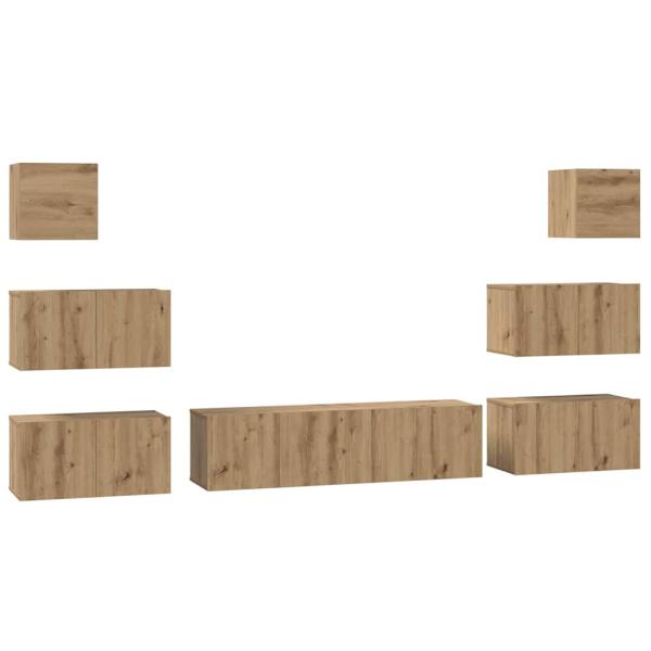 TV-Schrank-Set 8 pcs Eiche handwerklich 60 x 30 x 30 cm