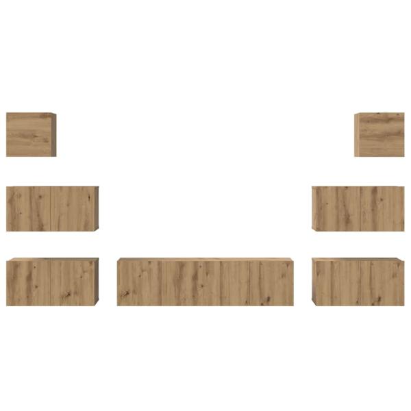 TV-Schrank-Set 8 pcs Eiche handwerklich 60 x 30 x 30 cm