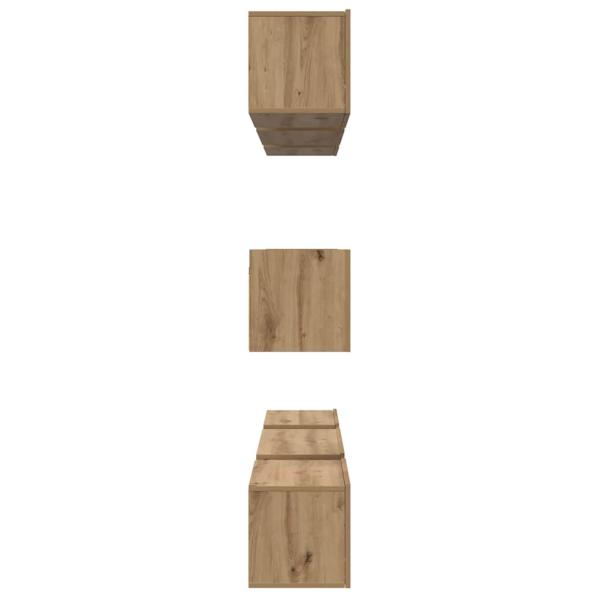 TV-Schrank Set mit Regal Wandmontiert Sonstiges mit Speicher 8 pcs Eiche handwerklich