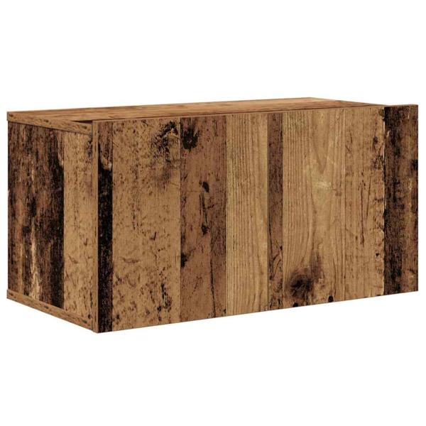 TV-Schrank-Set mit Regal Wandmontiert mit Speicher mit Tür 3 pcs Altholz 60 x 30 x 30 cm