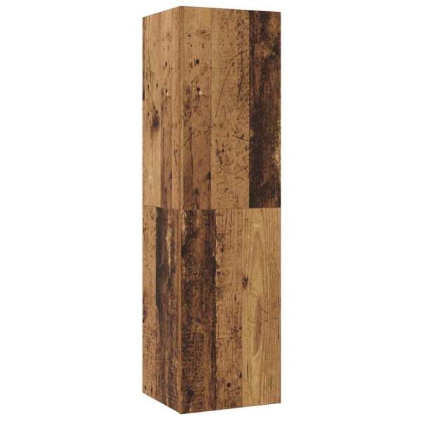 TV-Schrank Set mit Regal Wandmontiert Sonstiges mit Speicher mit Tür 4 pcs Altholz Mittel Holzwerkstoff