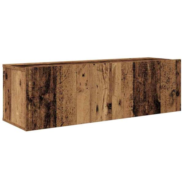 TV-Schrank Set mit Regal Wandmontiert Sonstiges mit Speicher mit Tür 4 pcs Altholz Mittel Holzwerkstoff