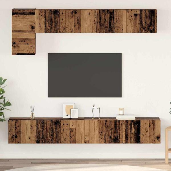 ARDEBO.de - TV-Schrankset 5 Stk. Altholz Holzwerkstoff