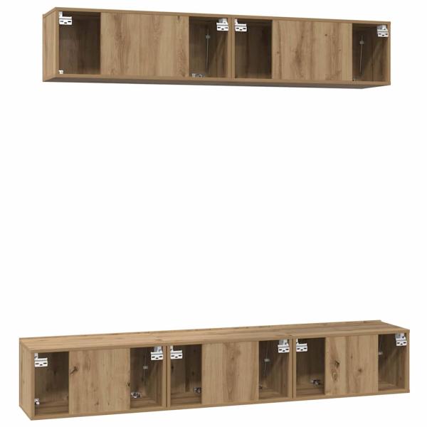 TV-Schrank-Set 5 pcs Eiche handwerklich Mittel Holzwerkstoff