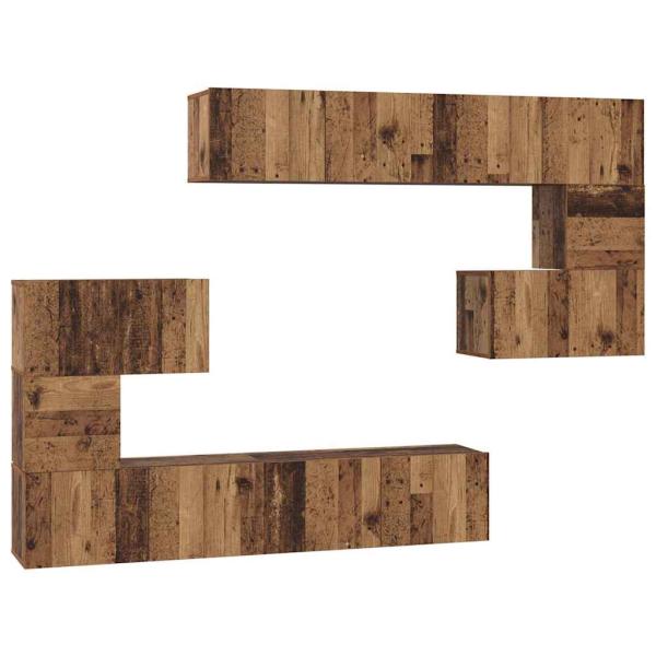 TV-Schrank-Set 8 pcs Altholz 80 x 30 x 30 cm Holzwerkstoff