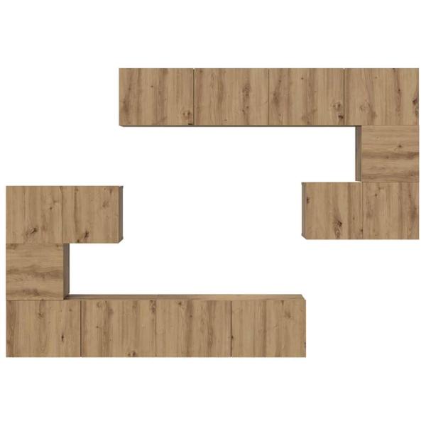 ARDEBO.de - TV-Schrank-Set 8 pcs Eiche handwerklich 80 x 30 x 30 cm