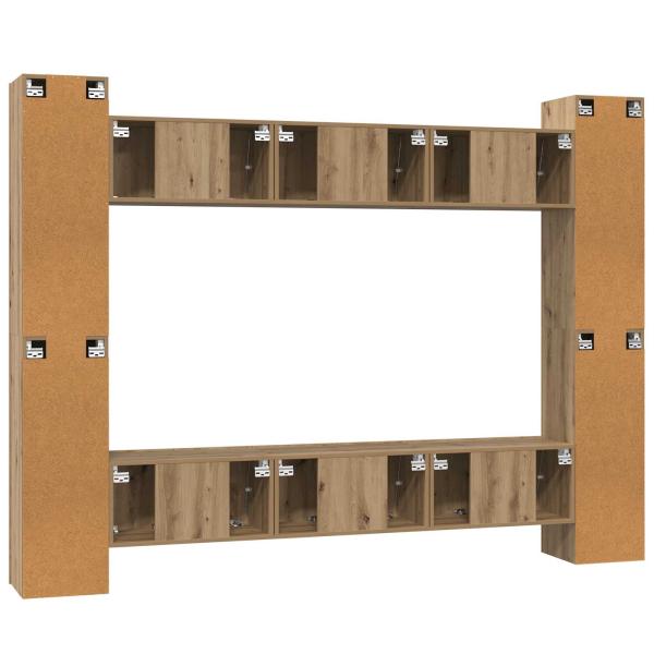 TV-Schrank-Set 10 pcs Eiche handwerklich 30,5 x 30 x 90 cm
