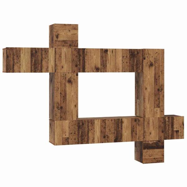 TV-Schrank-Set 10 pcs Altholz 30,5 x 30 x 90 cm Holzwerkstoff