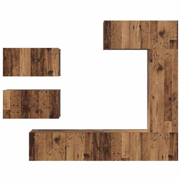 TV-Schrank-Set 6 pcs Altholz 30,5 x 30 x 90 cm Holzwerkstoff