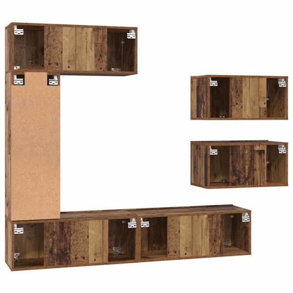 TV-Schrank-Set 6 pcs Altholz 30,5 x 30 x 90 cm Holzwerkstoff