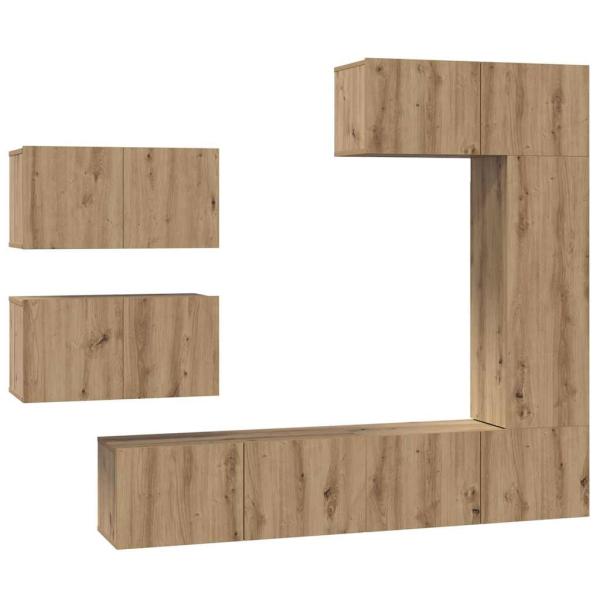 TV-Schrank-Set 6 pcs Eiche handwerklich 30,5 x 30 x 90 cm