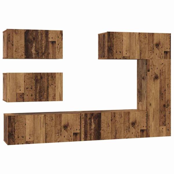 TV-Schrank-Set 6 pcs Altholz 30,5 x 30 x 90 cm Holzwerkstoff