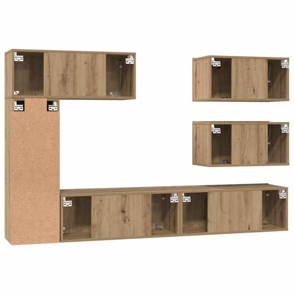 TV-Schrank-Set 6 pcs Eiche handwerklich 30,5 x 30 x 90 cm