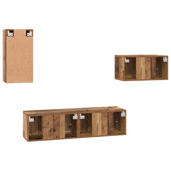 TV-Schrank-Set 4 pcs Altholz 30,5 x 30 x 60 cm Holzwerkstoff