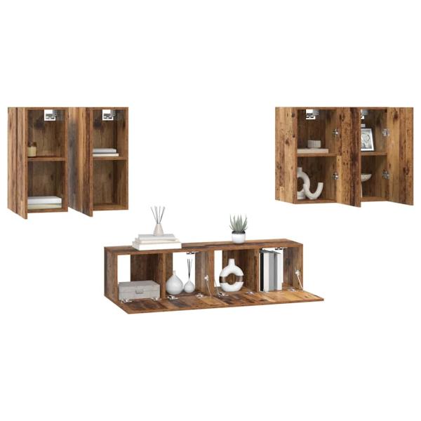 TV-Schrank-Set 6 pcs Altholz 60 x 30 x 30 cm Holzwerkstoff