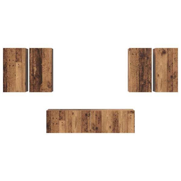 TV-Schrank-Set 6 pcs Altholz 60 x 30 x 30 cm Holzwerkstoff