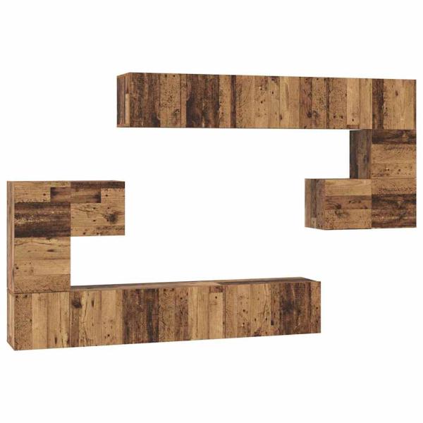 TV-Schrank-Set 10 pcs Altholz 180 x 30 x 90.5 cm Holzwerkstoff