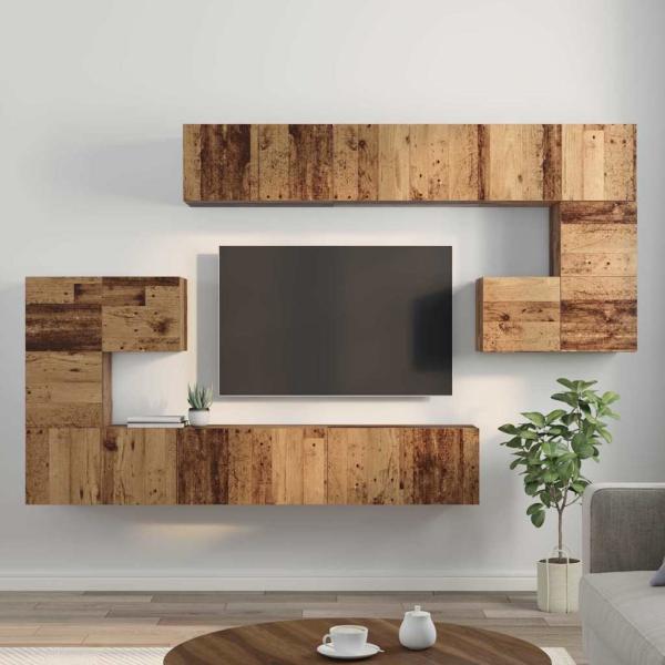 TV-Schrank-Set 10 pcs Altholz 180 x 30 x 90.5 cm Holzwerkstoff
