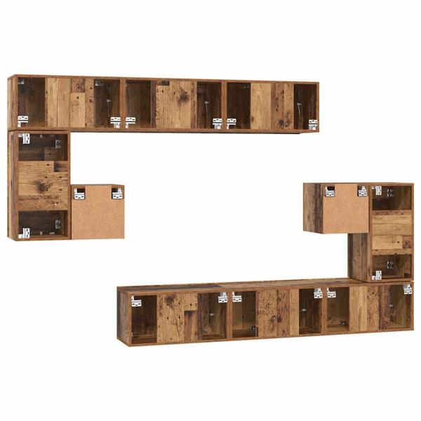 TV-Schrank-Set 10 pcs Altholz 180 x 30 x 90.5 cm Holzwerkstoff