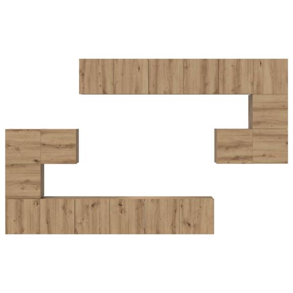 TV-Schrank-Set 10 pcs Eiche handwerklich 180 x 30 x 90.5 cm