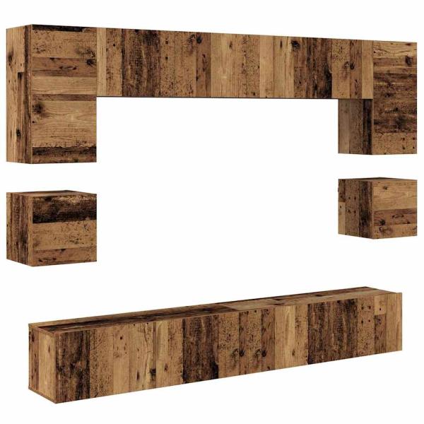 TV-Schrank-Set 8 pcs Altholz 100 x 30 x 30 cm Holzwerkstoff