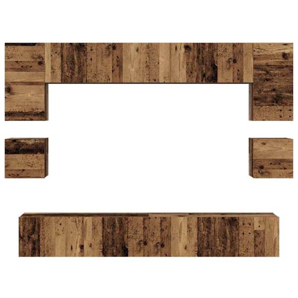 TV-Schrank-Set 8 pcs Altholz 100 x 30 x 30 cm Holzwerkstoff