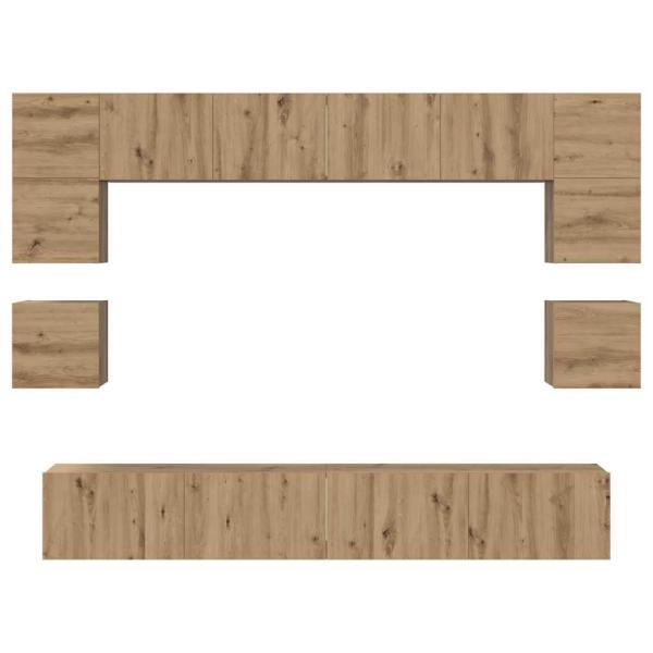 TV-Schrank-Set 8 pcs Eiche handwerklich 100 x 30 x 30 cm