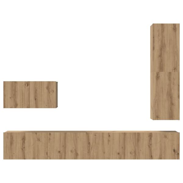TV-Schrank-Set 4 pcs Eiche handwerklich 30,5 x 30 x 110 cm